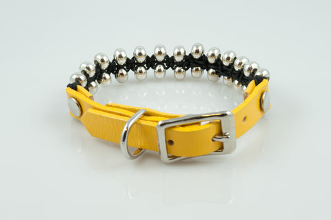 Yellow Leather with Seed Beads